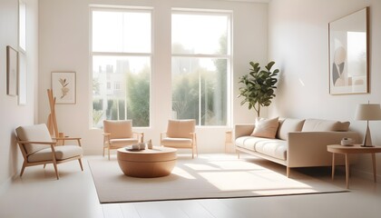 Photo interior modern design room 3D illustration