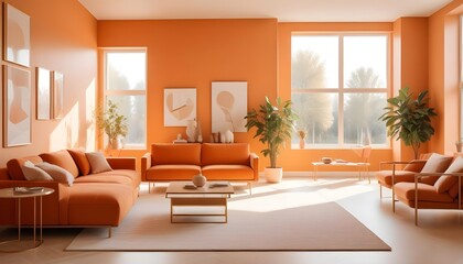Photo interior modern design room 3D illustration