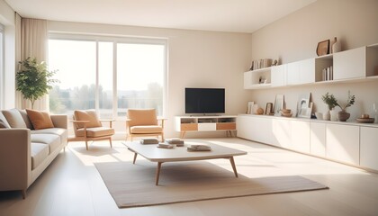 Photo interior modern design room 3D illustration