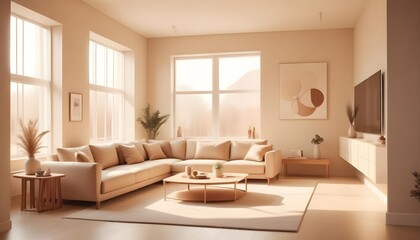 Photo interior modern design room 3D illustration