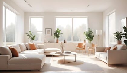 Photo interior modern design room 3D illustration