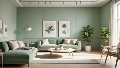 Photo interior modern design room 3D illustration