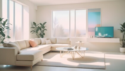 Photo interior modern design room 3D illustration