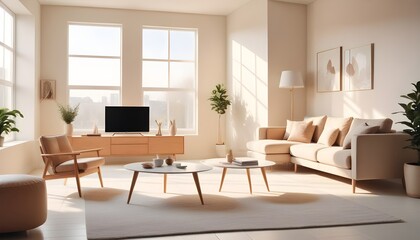 Fototapeta premium Photo interior modern design room 3D illustration