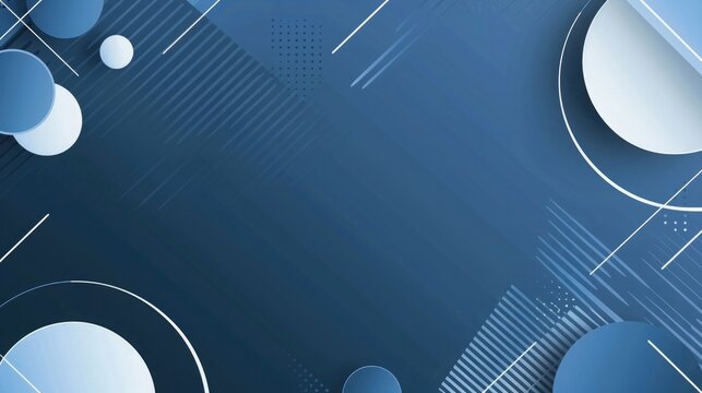 Minimal geometric background. Dynamic blue shapes composition with white lines. Abstract background modern hipster futuristic graphic. Vector abstract background texture design, bright poster, banner