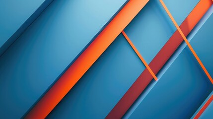 Minimal geometric background. Dynamic blue shapes composition with orange lines. Abstract background modern hipster futuristic graphic. Vector abstract background texture design, bright poster, banner