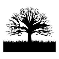 Black Tree Clipart Silhouette Vector