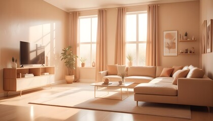 Photo interior modern design room 3D illustration
