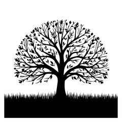Obraz premium Black Tree Clipart Silhouette Vector