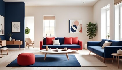 Photo interior modern design room 3D illustration