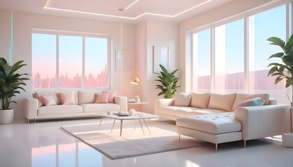 Fototapeta premium Photo interior modern design room 3D illustration