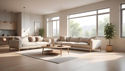 Photo interior modern design room 3D illustration