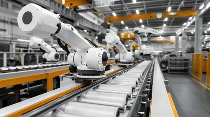 Automated manufacturing, robotics, AI technology, industrial engineering, production line, efficiency, smart factory, innovation, technology, engineering