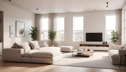 Fototapeta premium Photo interior modern design room 3D illustration