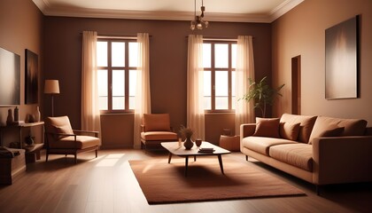 Photo interior modern design room 3D illustration