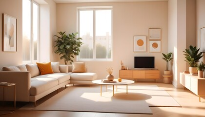 Photo interior modern design room 3D illustration