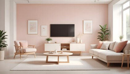 Photo interior modern design room 3D illustration