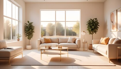 Photo interior modern design room 3D illustration