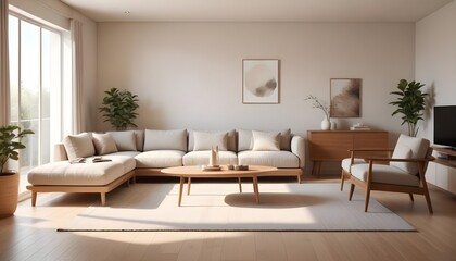 Photo interior modern design room 3D illustration