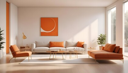 Photo interior modern design room 3D illustration