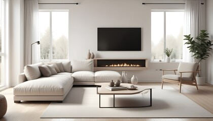 Photo interior modern design room 3D illustration