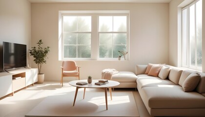 Photo interior modern design room 3D illustration