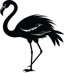 flamingo black vector silhouette