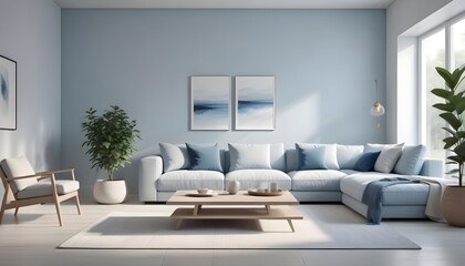 Photo interior modern design room 3D illustration