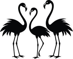 flamingo black vector silhouette
