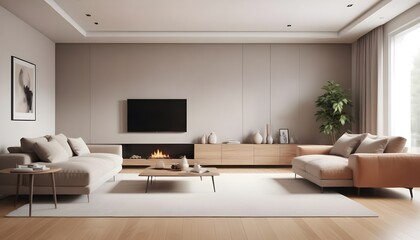 Fototapeta premium Photo interior modern design room 3D illustration