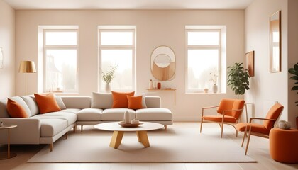 Photo interior modern design room 3D illustration