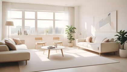 Photo interior modern design room 3D illustration