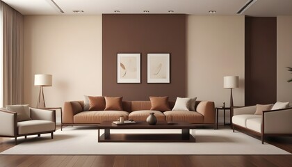 Photo interior modern design room 3D illustration