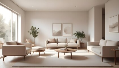 Photo interior modern design room 3D illustration