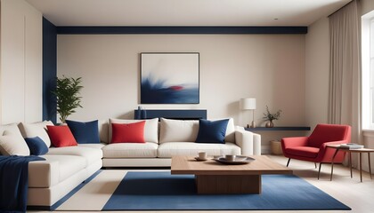 Photo interior modern design room 3D illustration