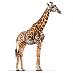 Naklejka premium Clipart illustration of giraffe on a white background. Suitable for crafting and digital design projects.[A-0001]
