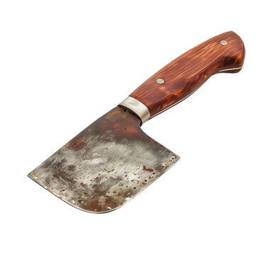 Kitchen utensils - Meat claever on white background