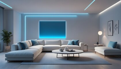 Photo interior modern design room 3D illustration