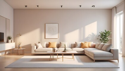 Fototapeta premium Photo interior modern design room 3D illustration