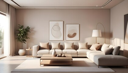 Photo interior modern design room 3D illustration