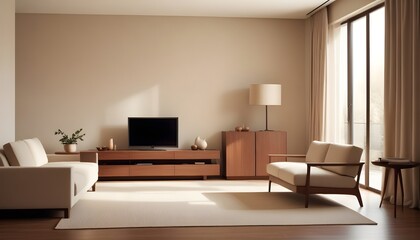 Photo interior modern design room 3D illustration