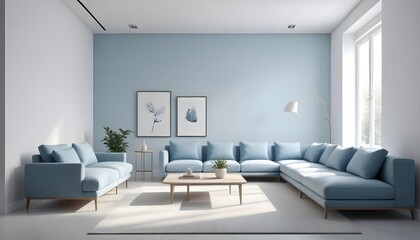 Photo interior modern design room 3D illustration