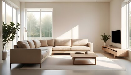 Photo interior modern design room 3D illustration