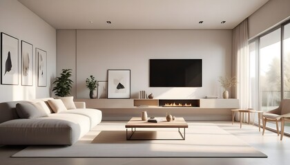 Fototapeta premium Photo interior modern design room 3D illustration