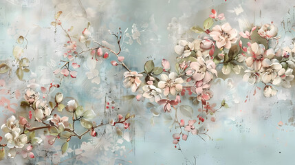 pastel bloom design, nostalgic blossoms, embodies sentiment of love and gratitude. generative ai