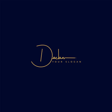 Declan name signature logo vector design