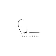 Frank name signature logo vector design