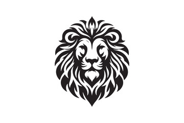Lion head silhouette vector art illustration