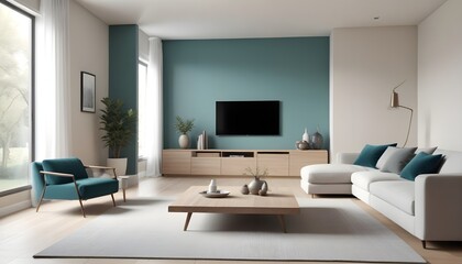 Fototapeta premium Photo interior modern design room 3D illustration