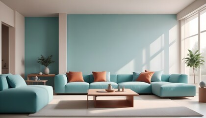 Photo interior modern design room 3D illustration
